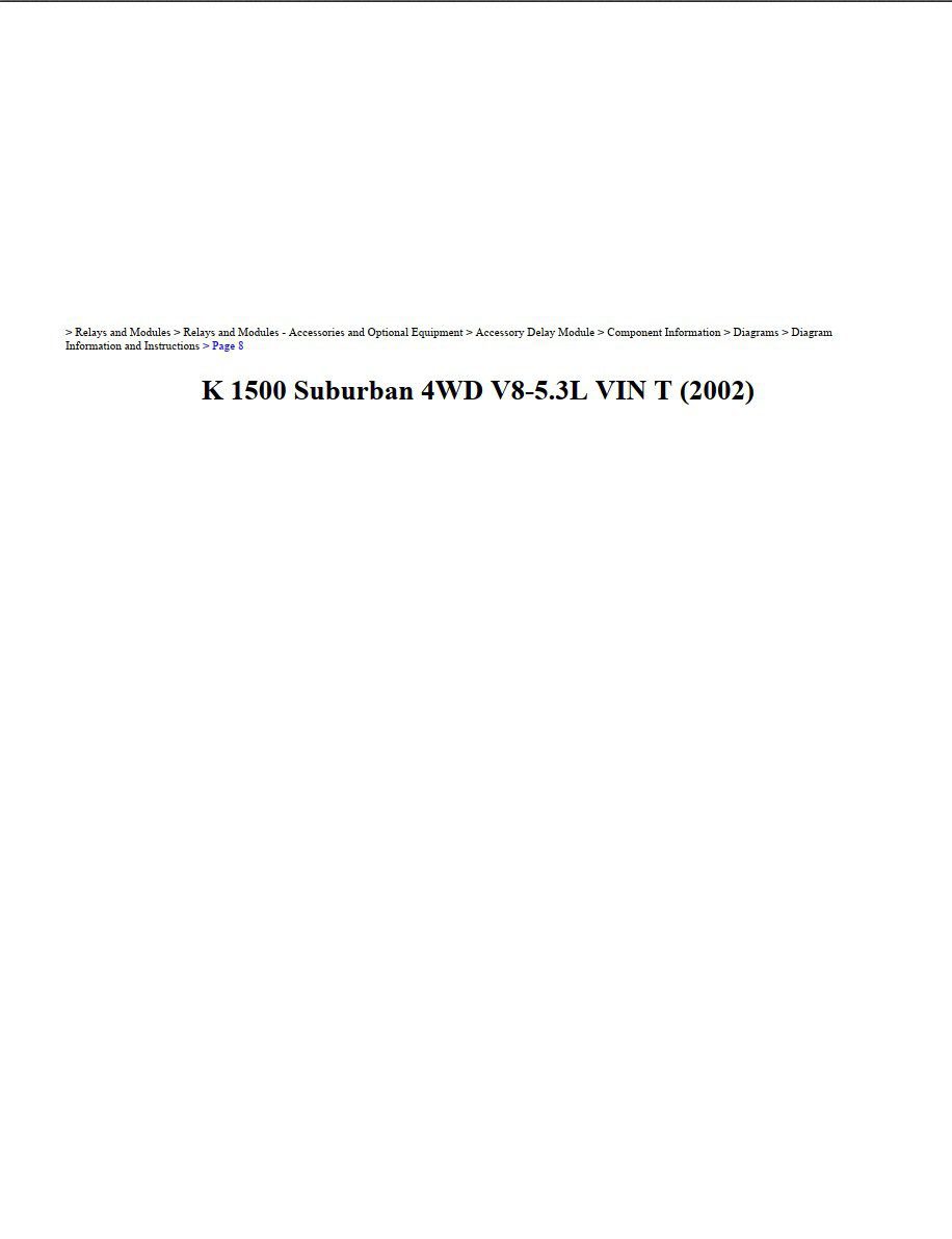 chevrolet suburban 2002 k1500 v8 5.3l workshop manual