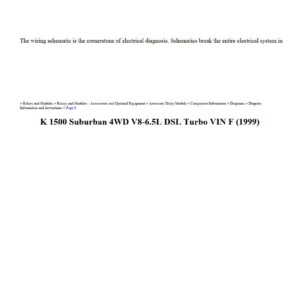 chevrolet suburban 4wd 1999 6.5l dsl turbo workshop manual