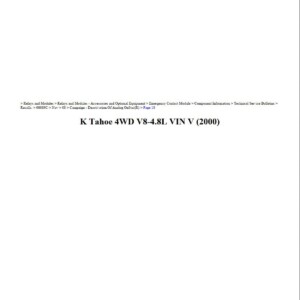 chevrolet tahoe 2000 v8 4.8l workshop manual