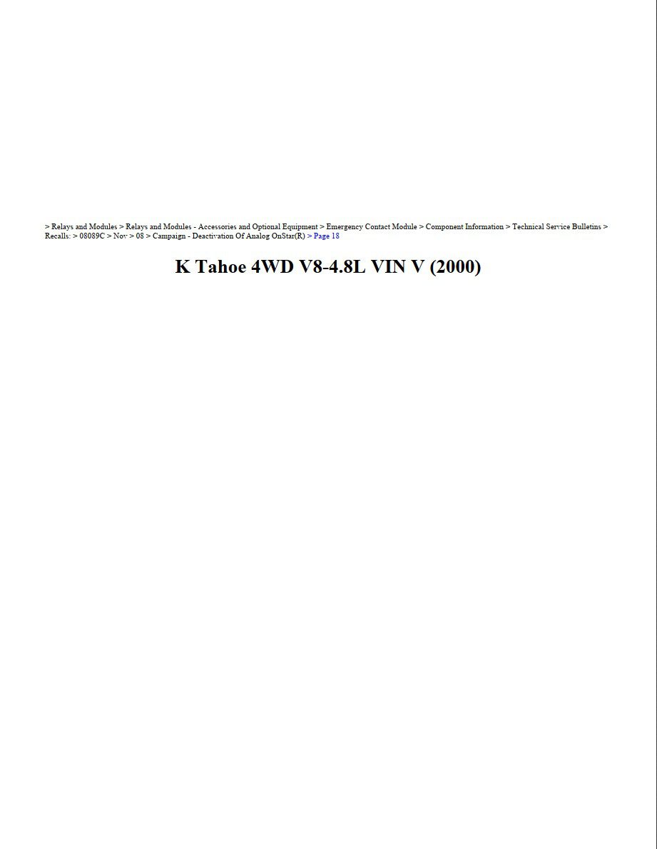 chevrolet tahoe 2000 v8 4.8l workshop manual