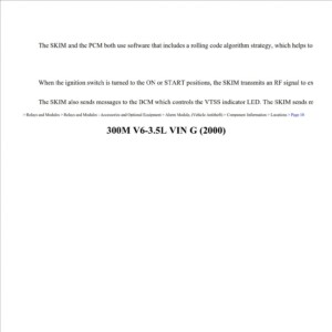 chrysler 300m 2000 v6 3.5l workshop manual