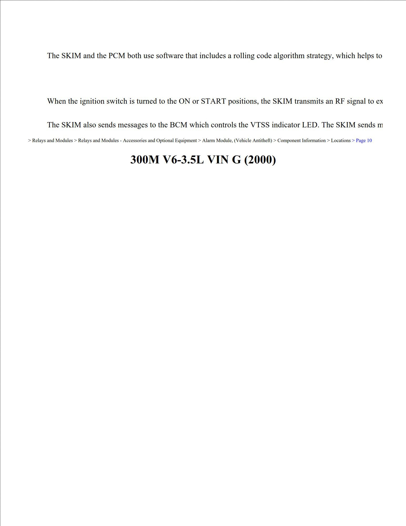 chrysler 300m 2000 v6 3.5l workshop manual