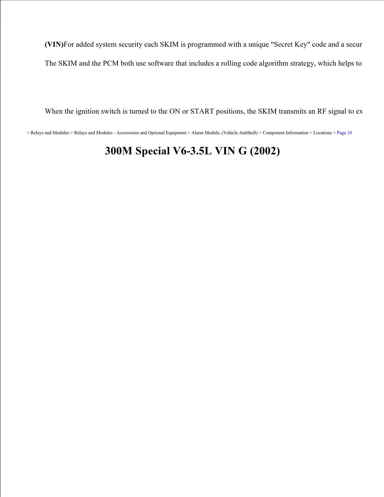 chrysler 300m 2002 v6 3.5l workshop manual