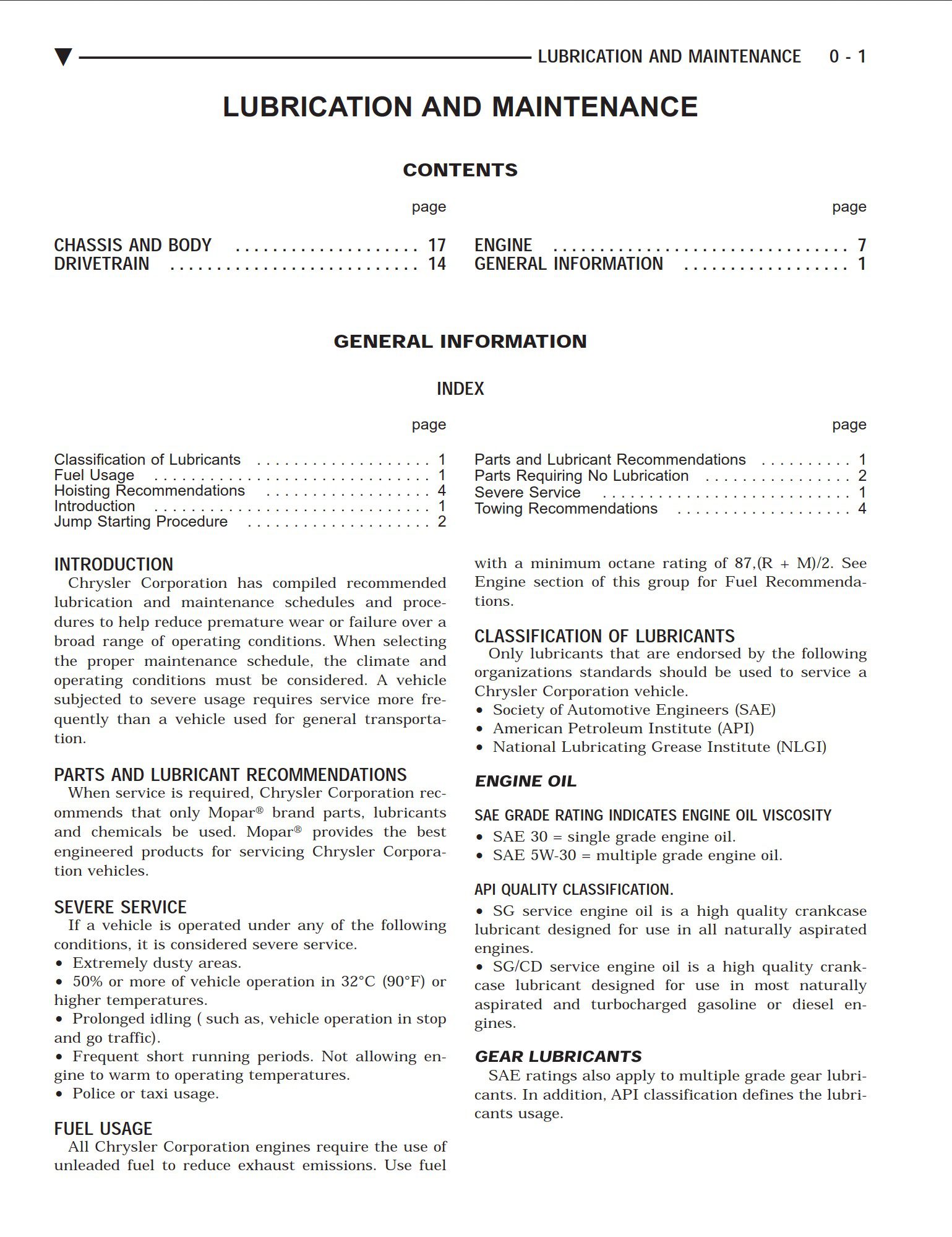 chrysler le baron 1992 workshop manual