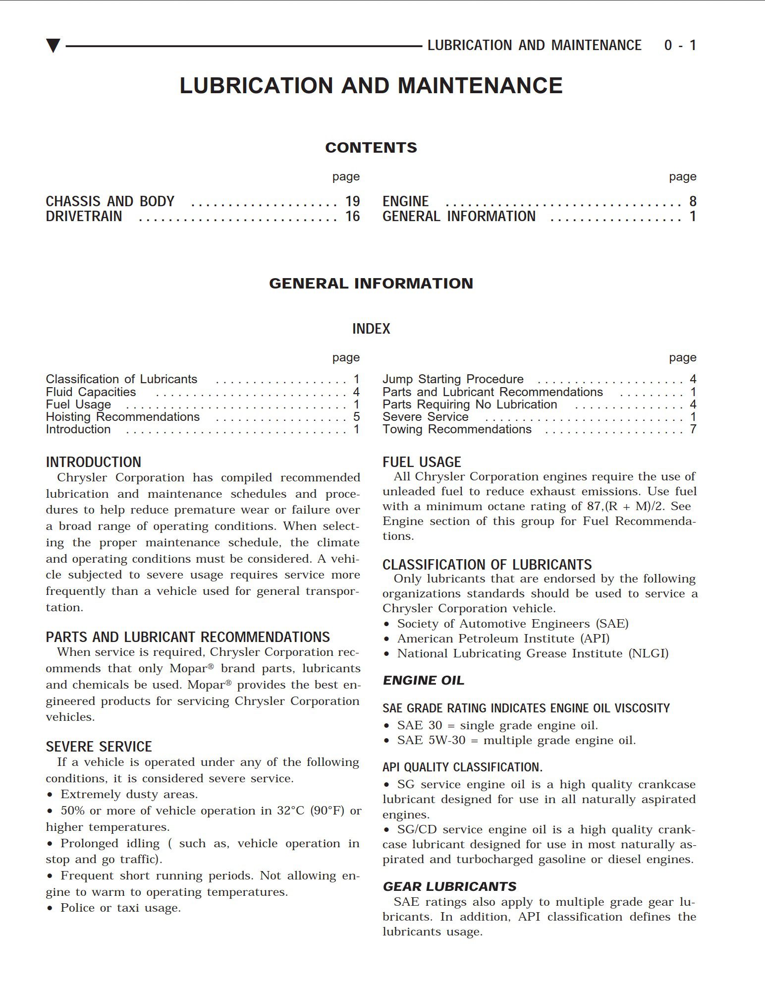 chrysler le baron 1993 workshop manual
