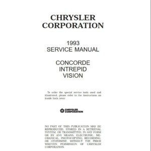 chrysler new yorker 1993 workshop manual