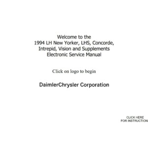 chrysler new yorker 1994 workshop manual