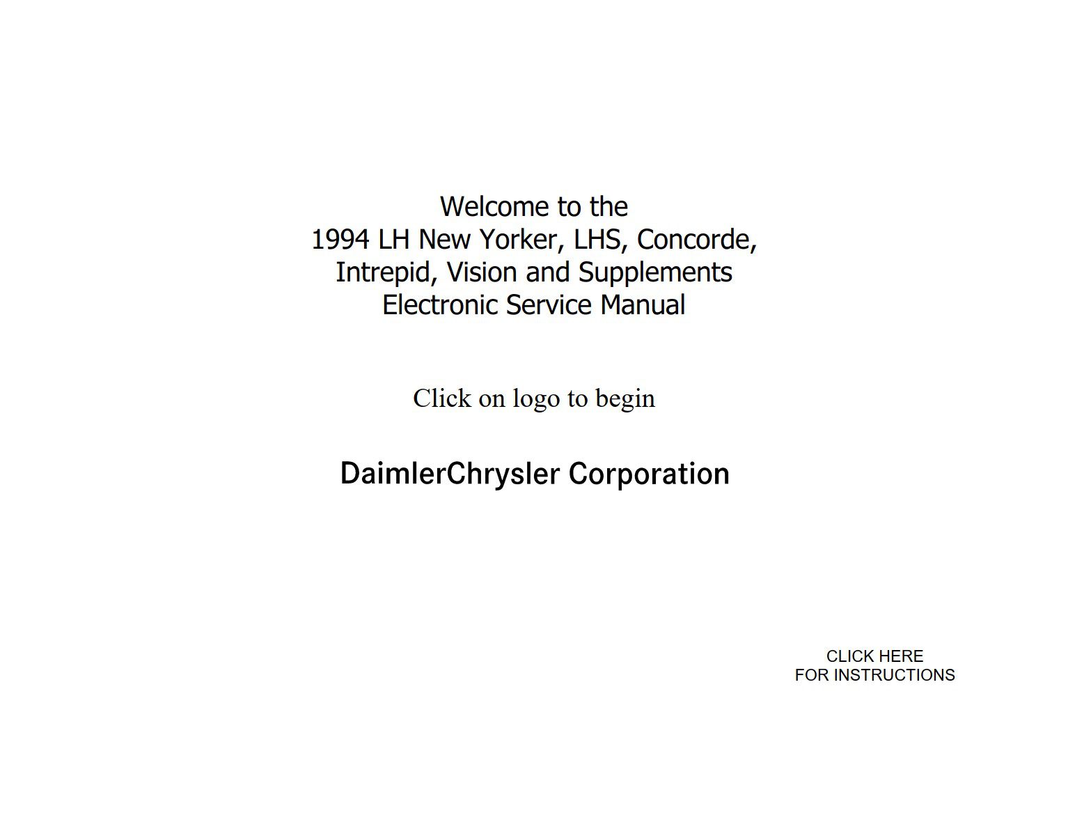 chrysler new yorker 1994 workshop manual