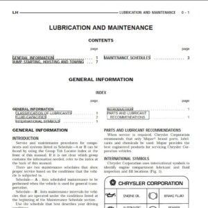 chrysler new yorker 1997 workshop manual