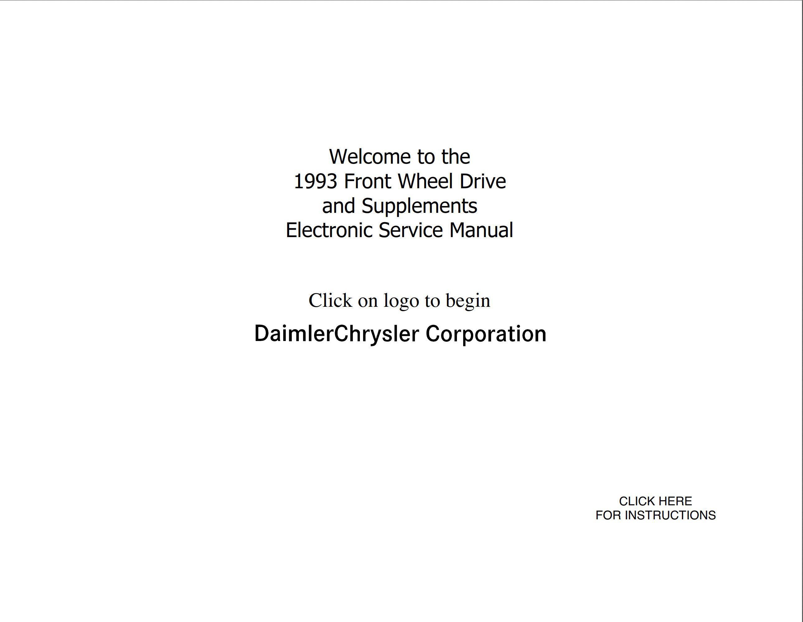 chrysler plymouth acclaim 1993 service manual