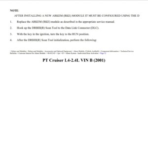 chrysler pt cruiser 2001 l4 2.4l workshop manual