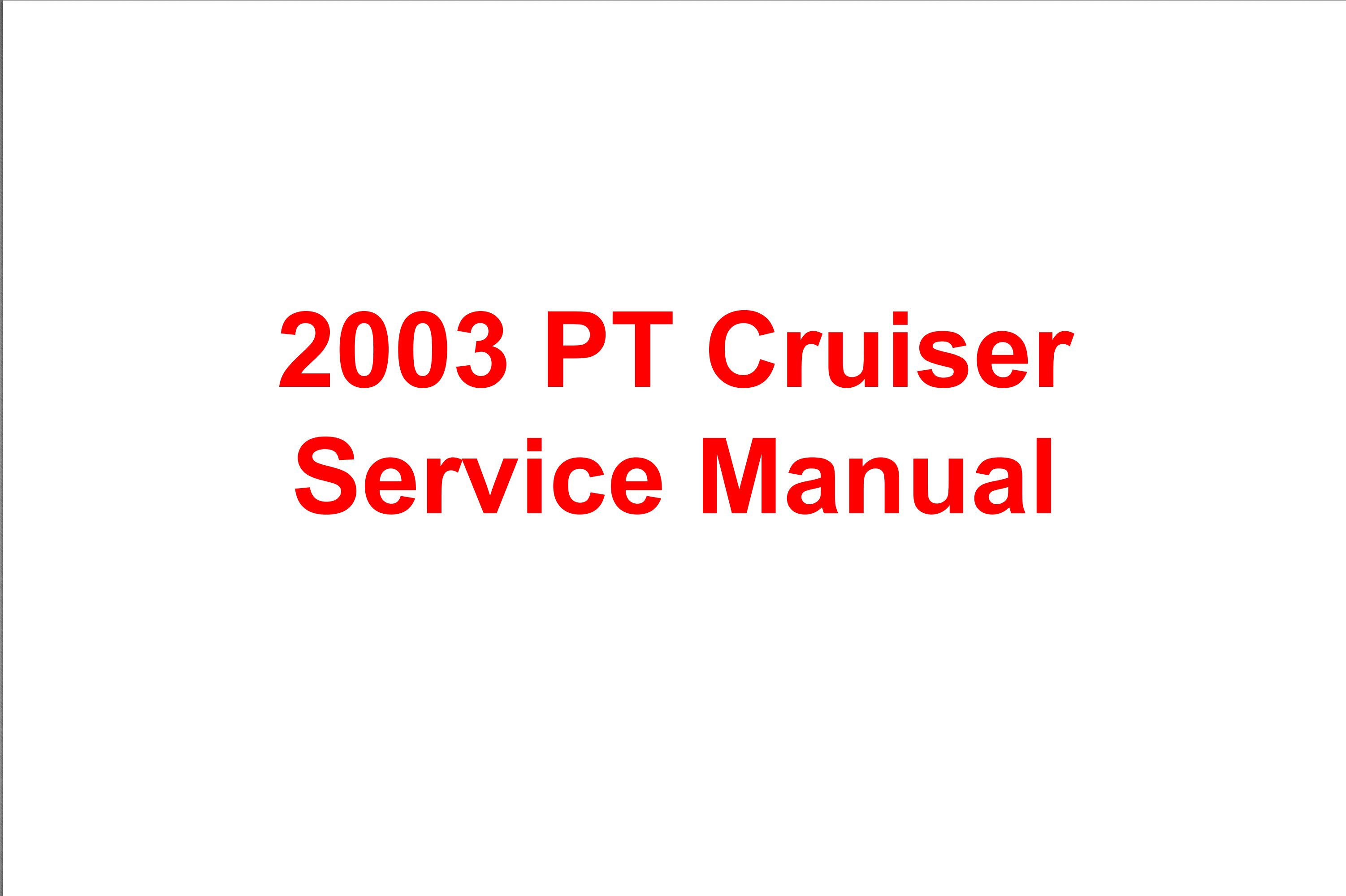 chrysler pt cruiser 2003 workshop manual