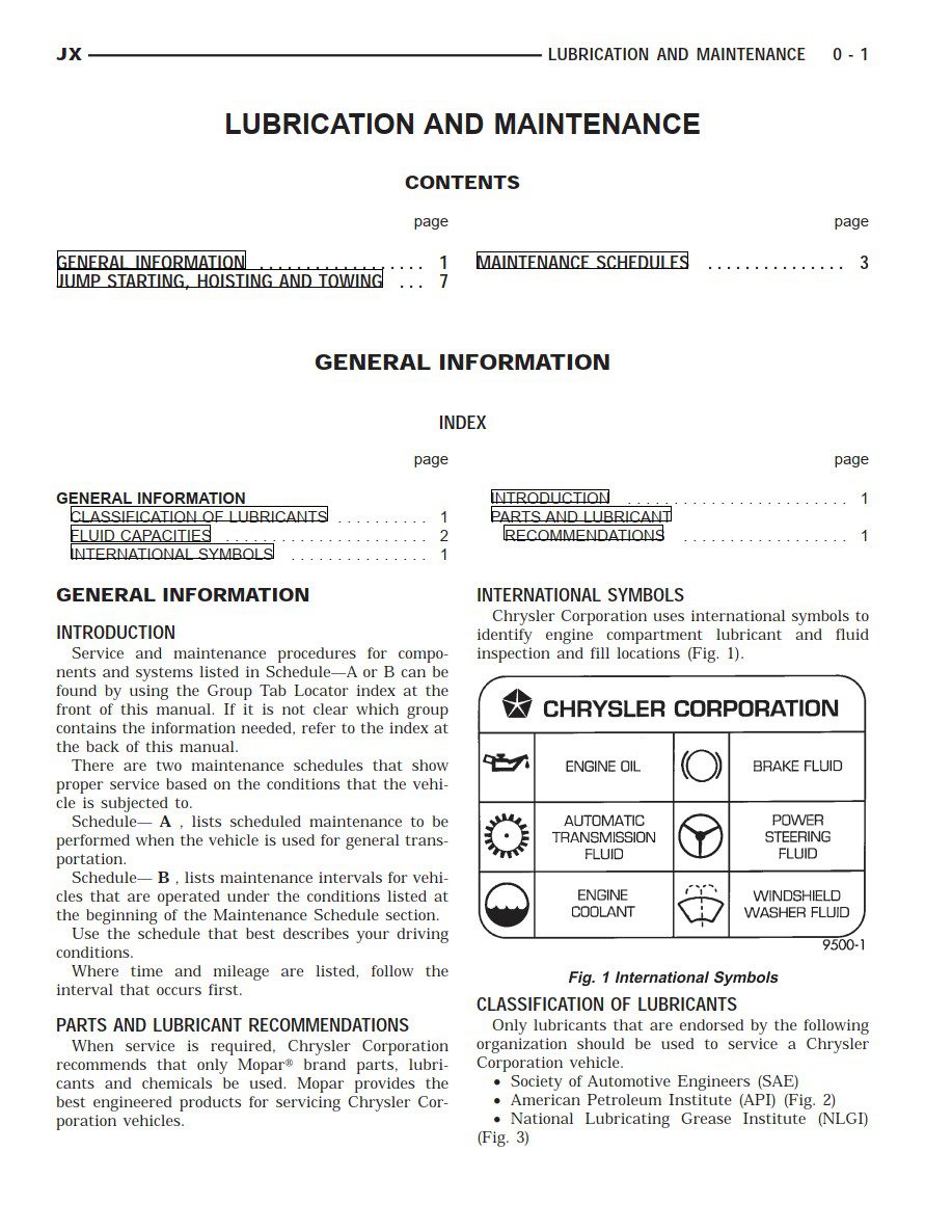 chrysler sebring 1997 workshop manual