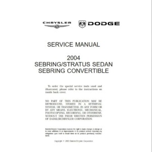 chrysler sebring 2004 workshop manual
