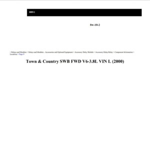 chrysler town and country 2000 fwd 3.8l workshop manual