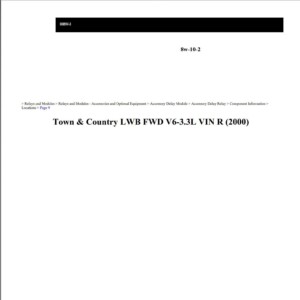 chrysler town and country 2000 v6 3.3l workshop manual