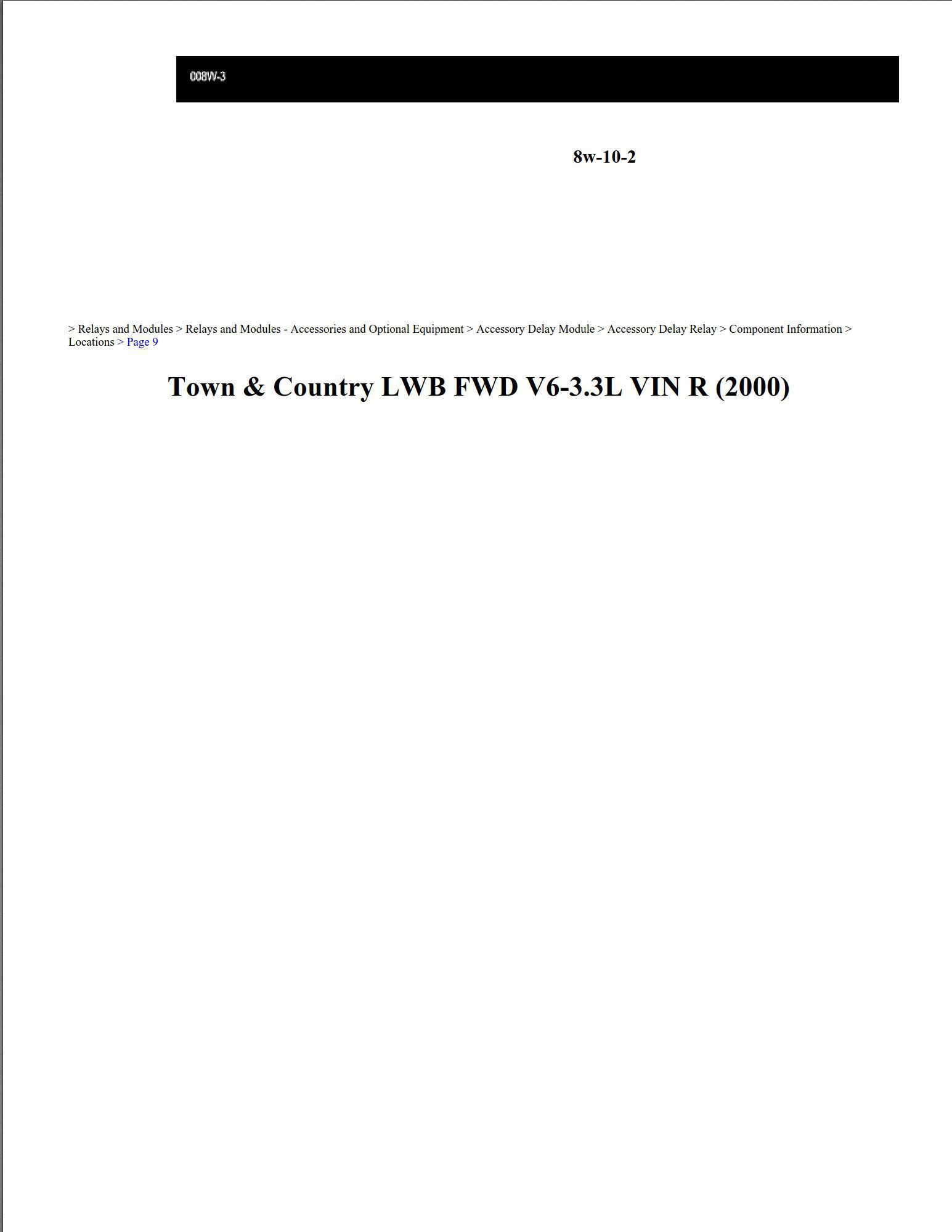 chrysler town and country 2000 v6 3.3l workshop manual