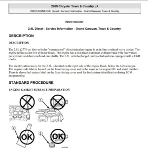 chrysler town country 2008 service repair manual