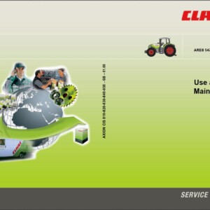 claas ares 547, 557, 5342, 5352 operators and maintenance manual