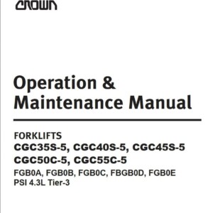 crown cgc35s 5, cgc40s 5, cgc45s 5, cgc50c 5, cgc55c 5 service & maintenance manual