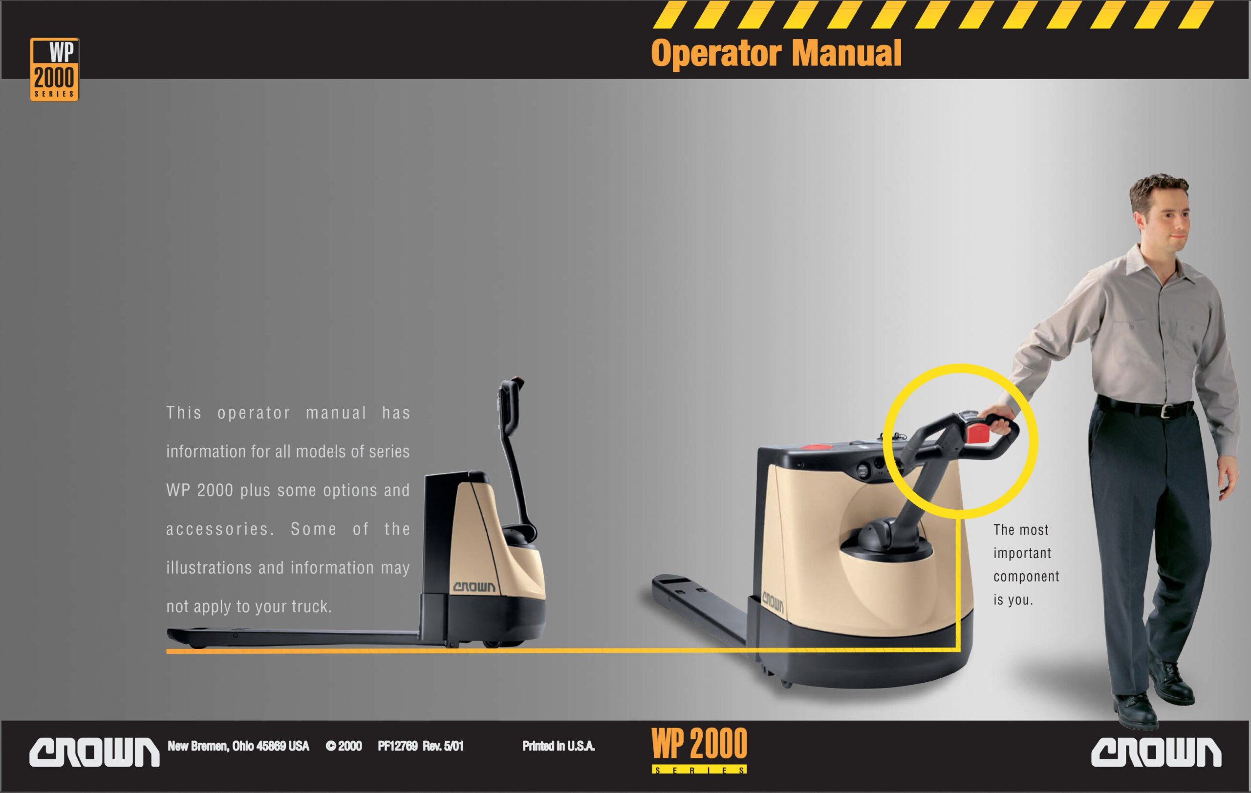 crown wp2000 walkie pallet truck operator manual