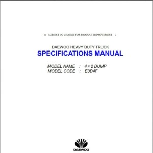 daewoo heavy duty truck e3d4f service manual