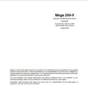 daewoo mega 250 v operation service manual