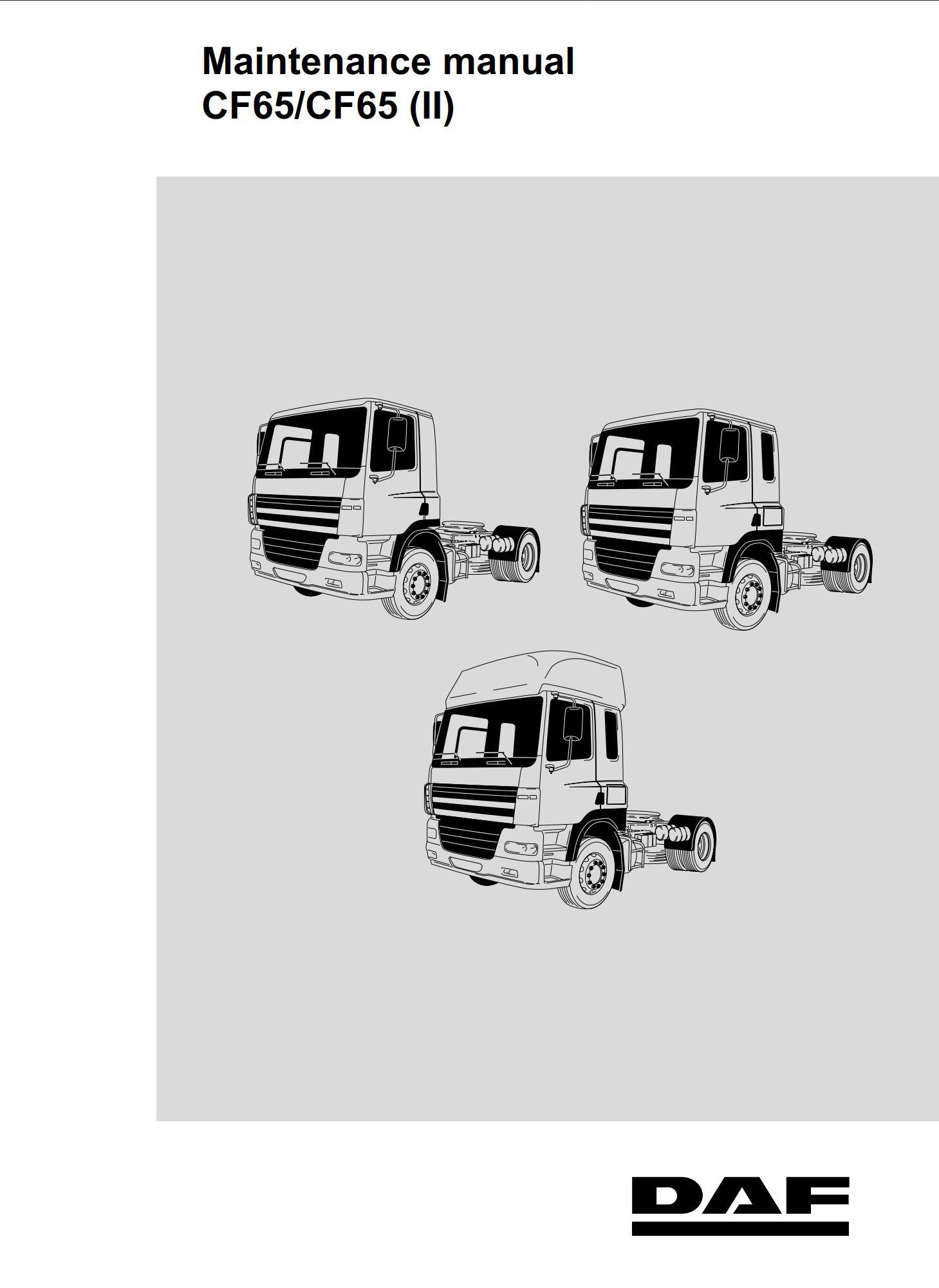daf cf65 service maintenance manual