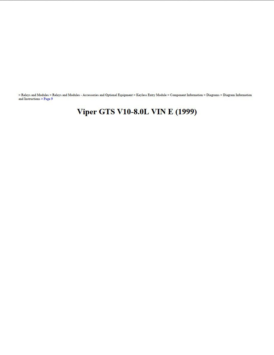 dodge viper 1999 8.0l gts workshop manual