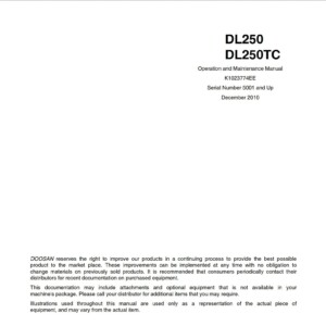 doosan dl250 dl250tc operation and maintenance manual