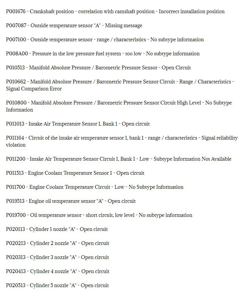 ems volvo truck fault codes dtc