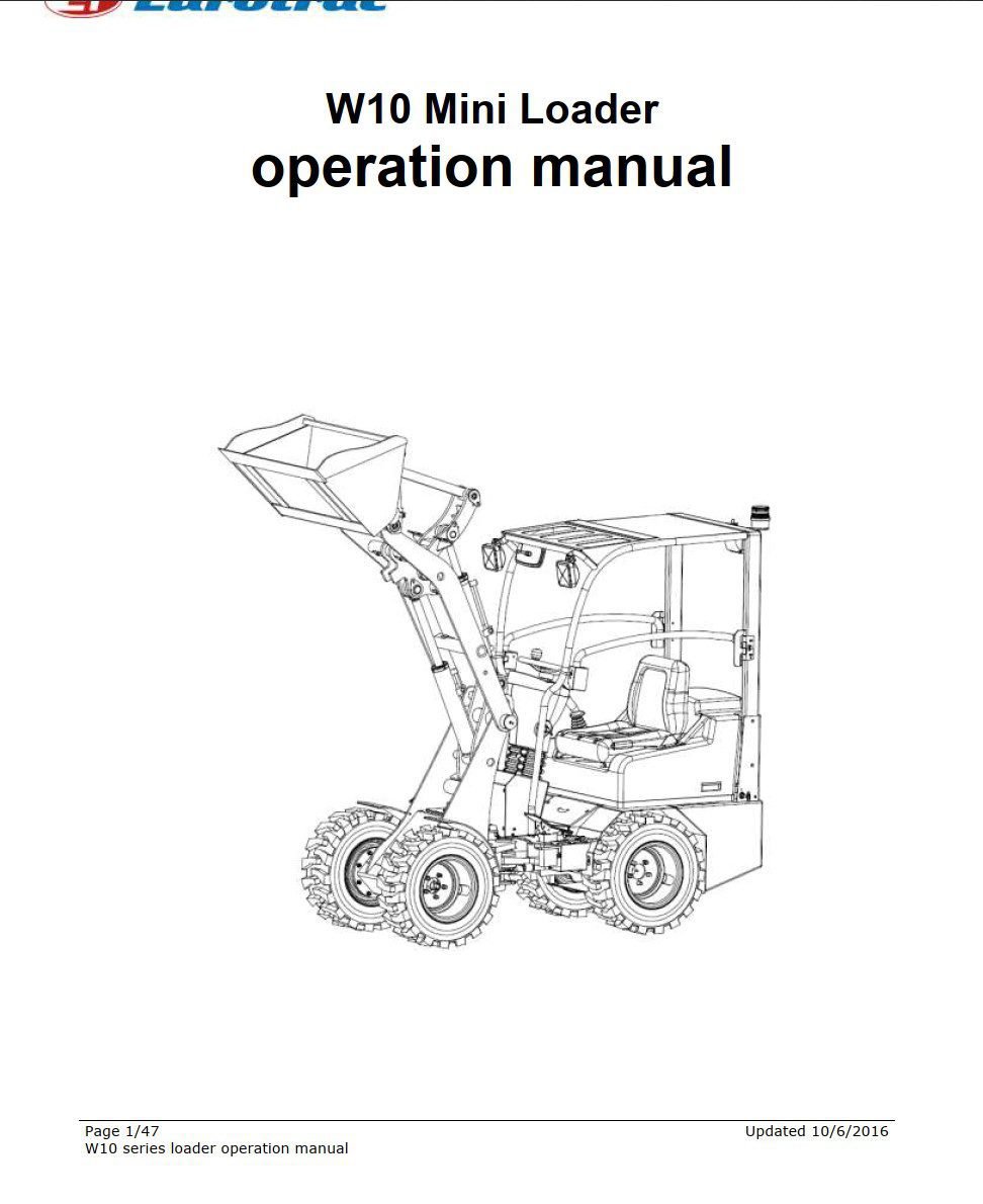 eurotrac w10 mini loader operation manual