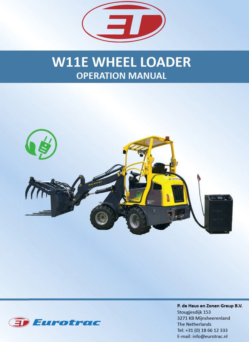 eurotrac w11e wheel loader operation manual
