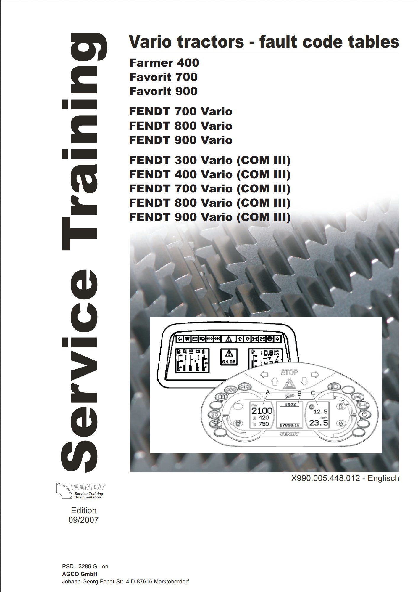 fendt 300, 400, 700, 800, 900 vario (com iii) fault code tables