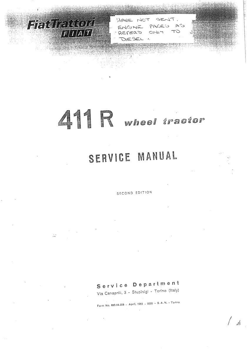 fiatagri 411r service manuals