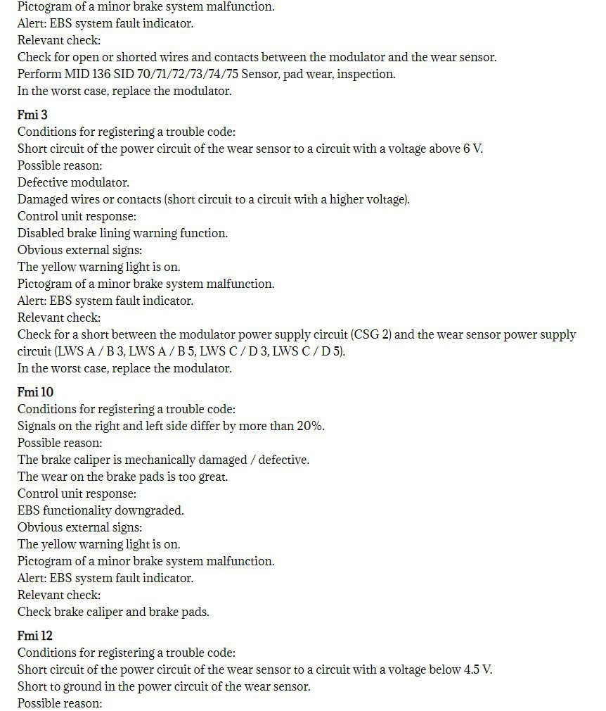 fmi volvo truck fault codes dtc