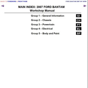 ford bantam 2007 workshop manual