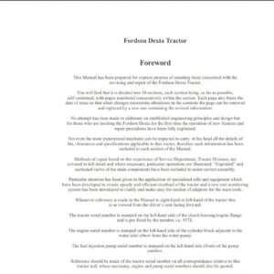 fordson dexta tractor service manual