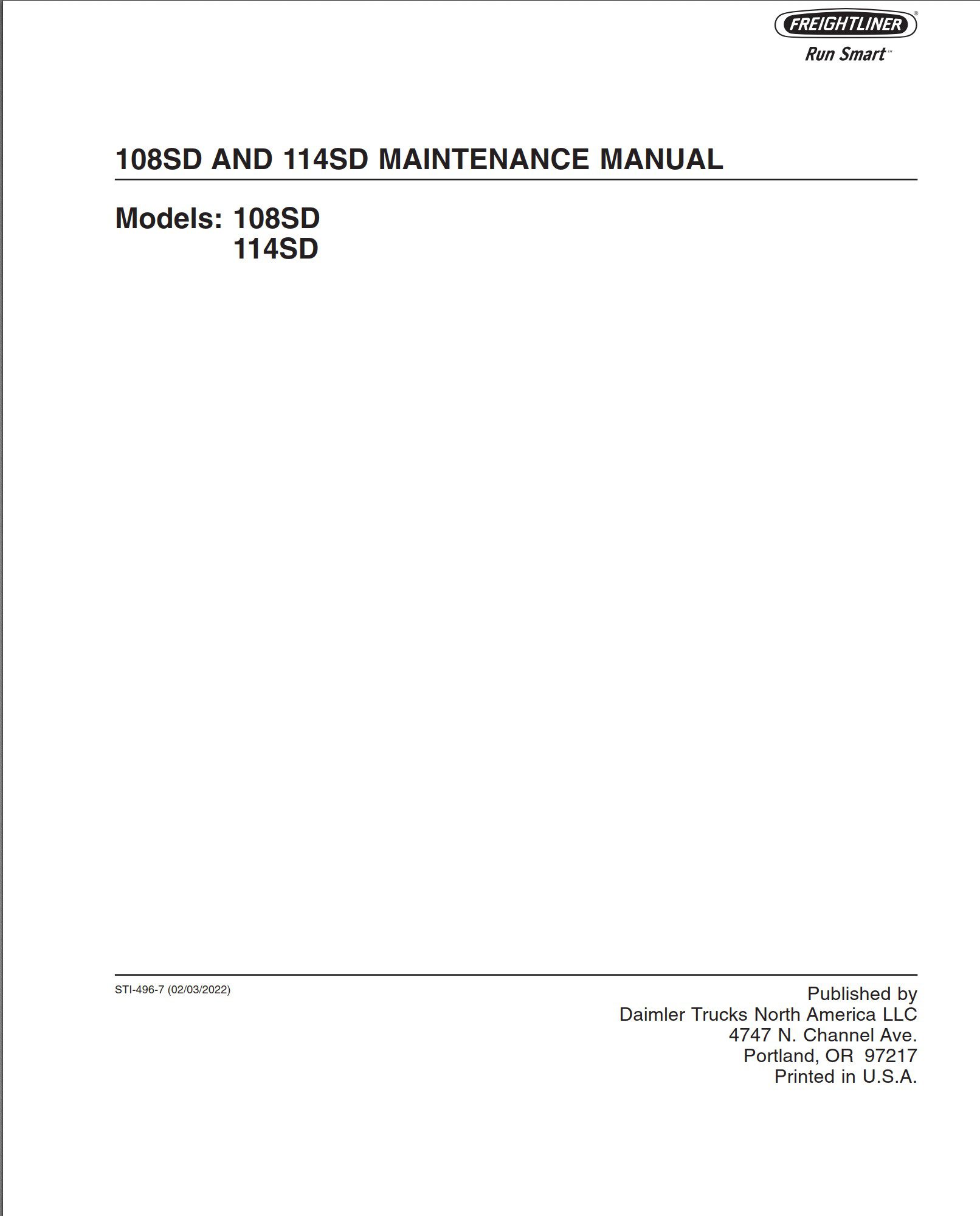freightliner 108sd and 114sd maintenance manual