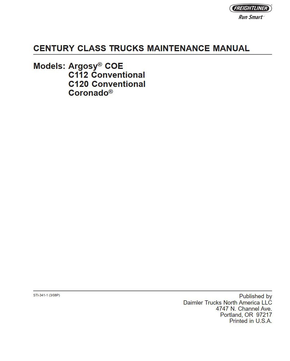 freightliner century class c112 c120 trucks maintenance manual