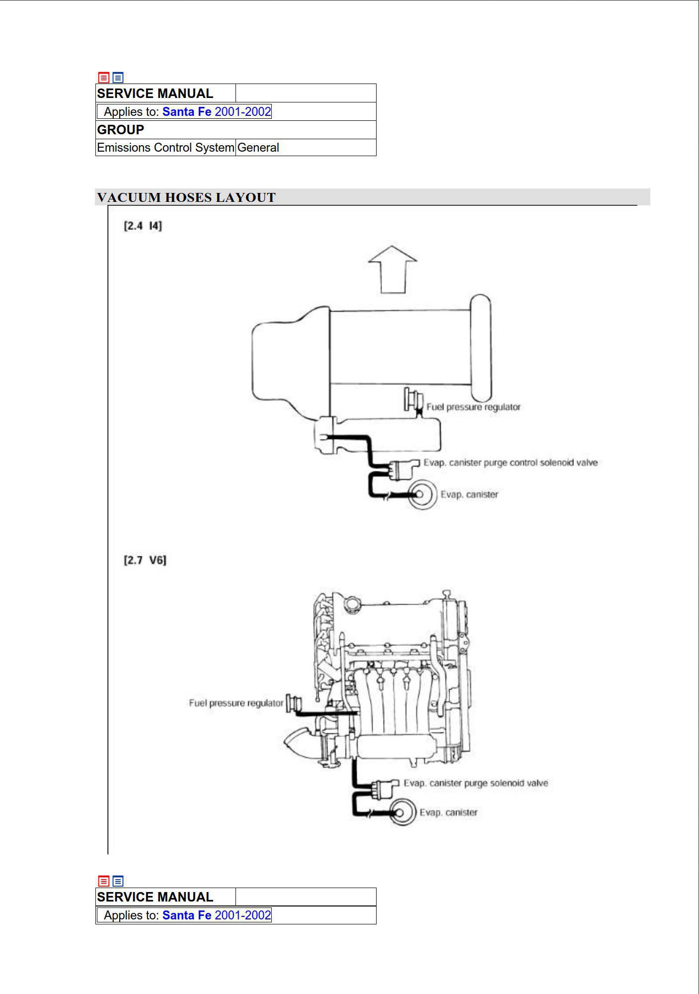 hyundai santa fe 2001 2002 service manual