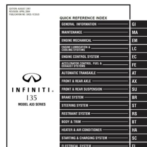 infiniti i30 model a33 series 2002 service manual