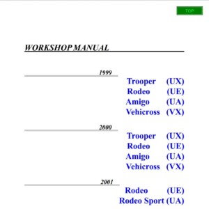 isuzu trooper rodeo amigo vehicross axiom 1999 2002 service repair manual