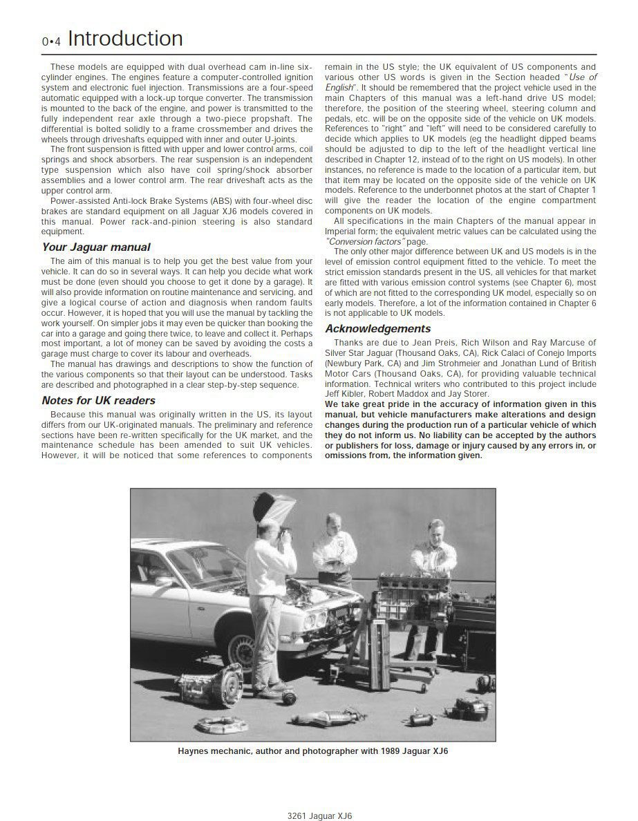 jaguar xj6 service and repair manual