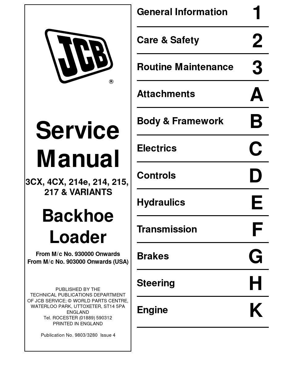 jcb 3cx 4cx 214 214e 215 217 service manual