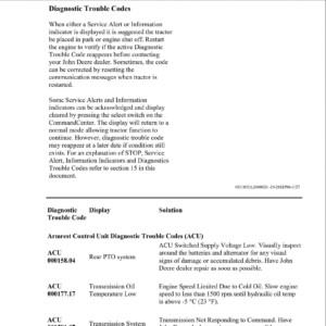 john deere transmission fault codes list
