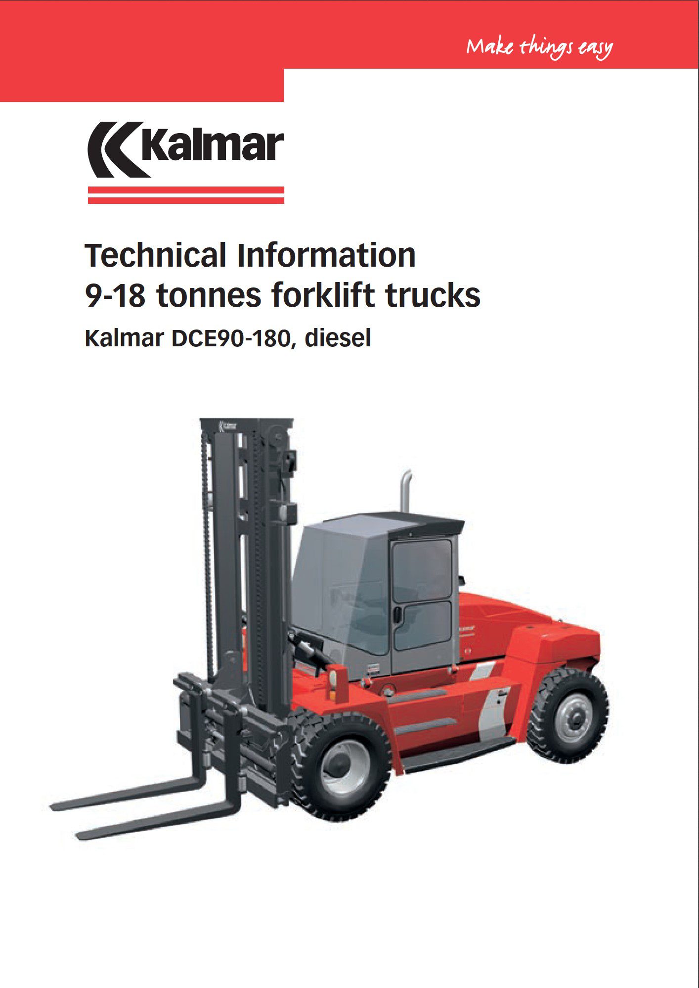 kalmar dce90 180, diesel forklift technical information