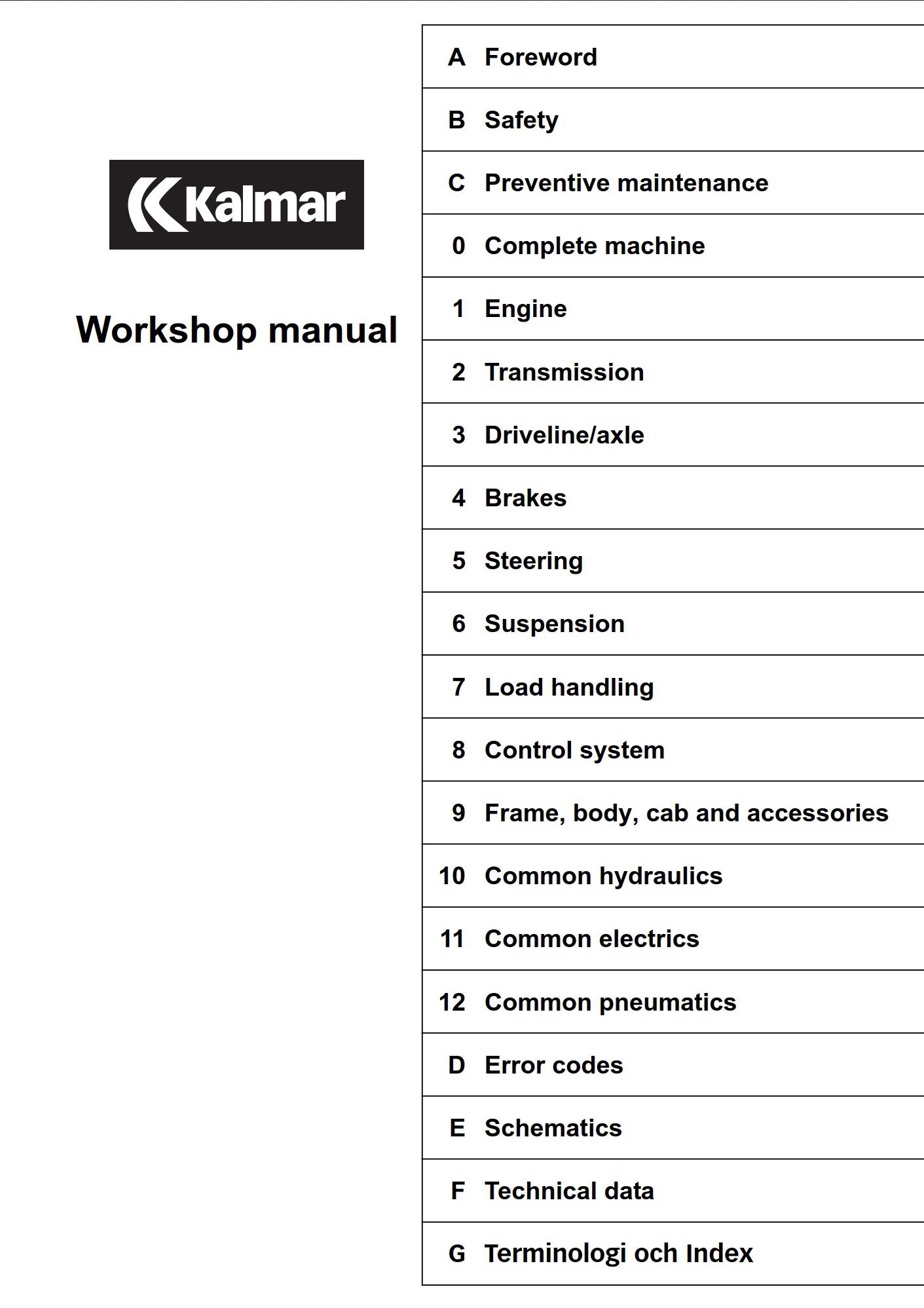 kalmar drf 400 450 forklift workshop manual