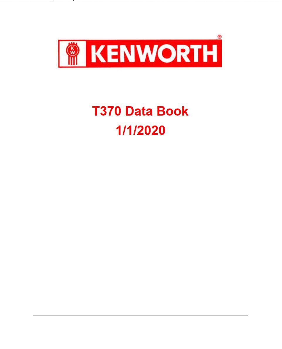 kenworth t370 2020 data book