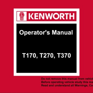 kenworth t370 operator’s manual